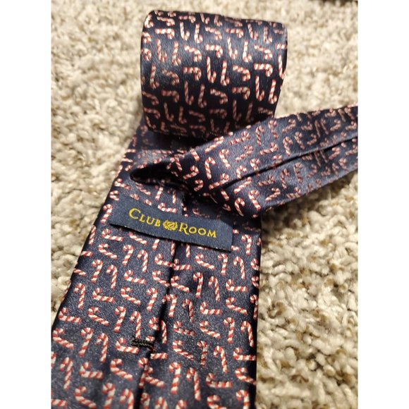 Club Room Other - Club Room navy blue Christmas Candy Cane Printed Men's Necktie